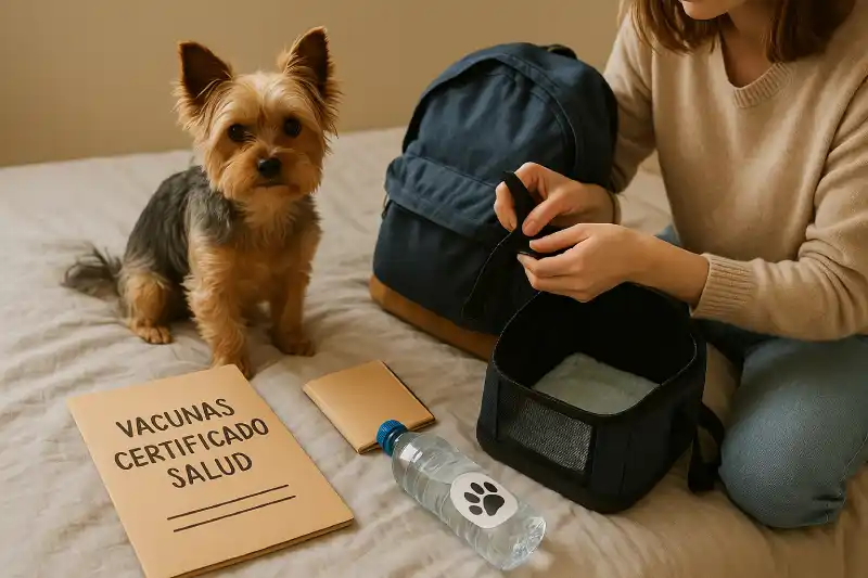 como viajar con un perro en avion